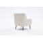 Élégant canapé 1 place, revêtement en lin crème, 31,5 po x 32,7 po x 30,7 po | Structure en bois de hêtre, tissu 100% lin, rembourrage en mousse à densité de densité de 30 | Pieds élégants en métal noir, parfaits pour la décoration de salon et de bureau personnel-1467231034
