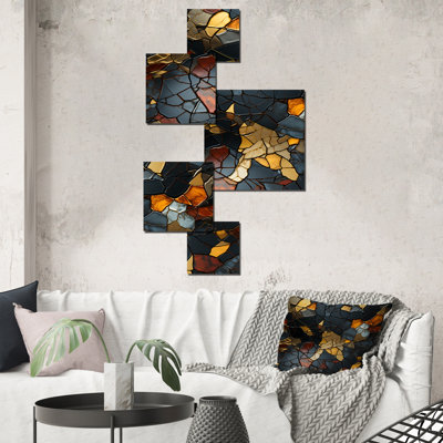 Carrelage mosaïque doré et noir II