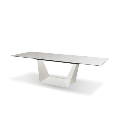 Origami Extendable Metal Base Dining Table