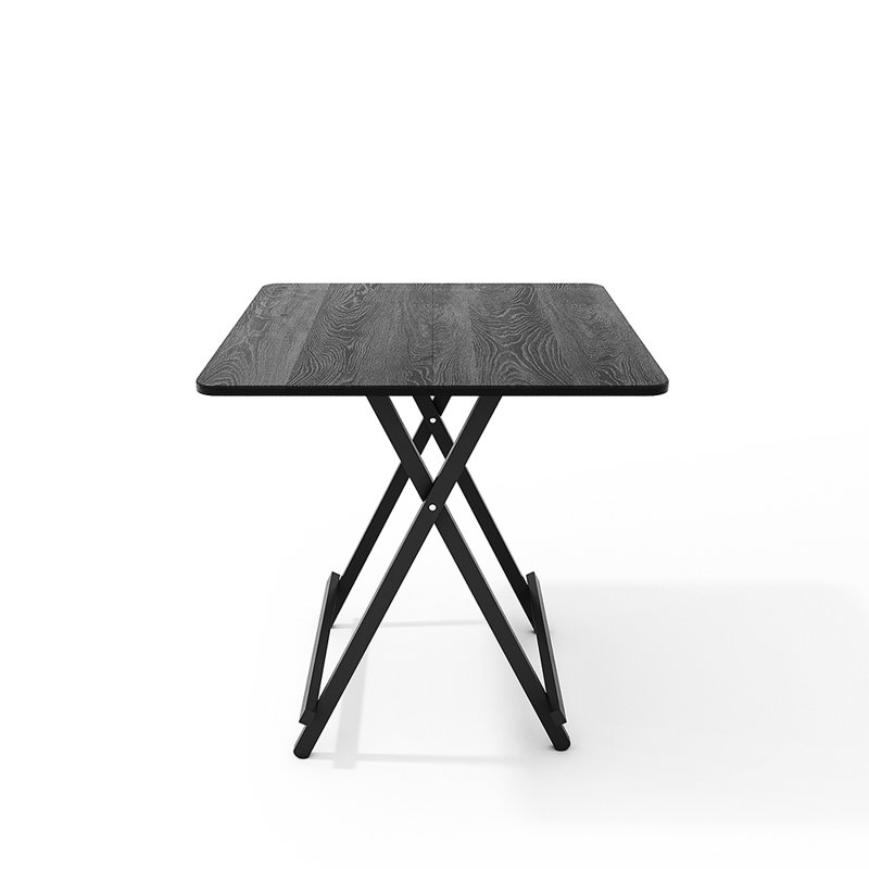 Kruter Foldable Square Dining Table, 74cm H x 70cm L x 70cm W, Black