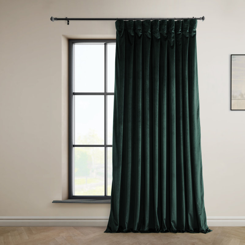 Rideaux en velours moelleux Matra pour chambre à coucher ‑ rideaux obscurcissants pour les fenêtres de salon, panneau simple