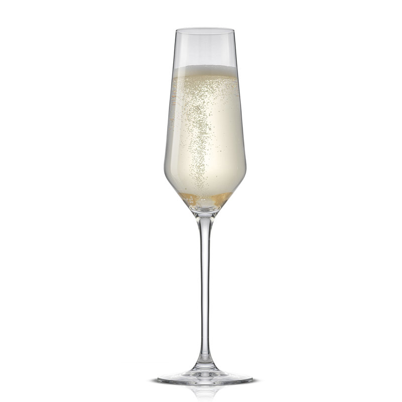 JoyJolt Layla Stemmed Champagne Flute Glasses, 7.5 oz.