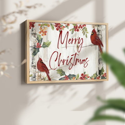 «Merry Christmas Cardinals», impression encadrée