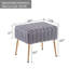 47cm Wide Rectangle Solid Colour Footstool Ottoman-1874078762