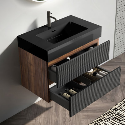 Wall Mounted Bathroom Vanity With Drawers, Floating Bathroom Vanity For Bathroom