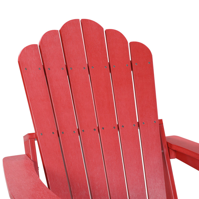 Henninger Foldable Outdoor Adirondack Chair, Red