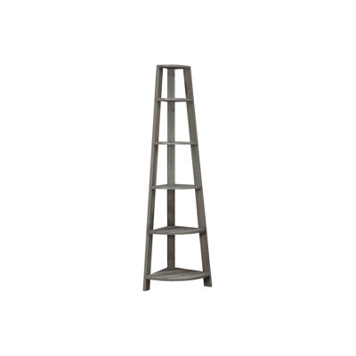 Modern Hallway Shelf, 72"H, Corner, Taupe, For Home 71.23 Inch H Corner Dark 5 Tier, Bedroom