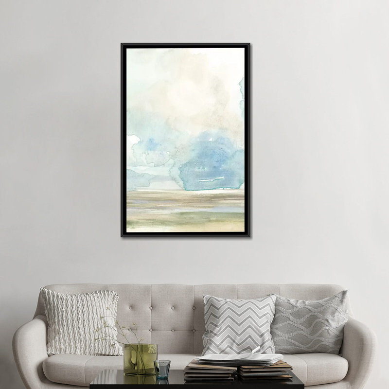 «Clouds Over The Marsh I», reproduction sur toile, H 26 po x l 18 po x P 1,5 po, Toile avec cadre noir, Pas de tapis