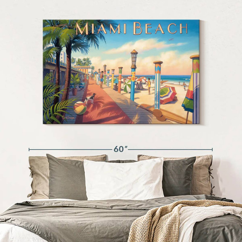 Ravi Greetings From Miami Beach, 34" H x 51" W