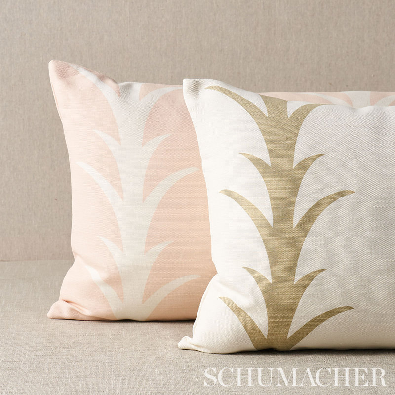 Schumacher x Celerie Kemble Acanthus Stripe Pillow, Blush