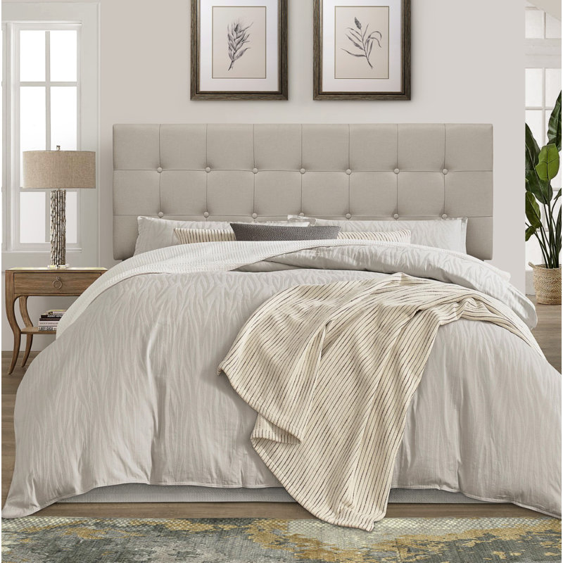 Tête de lit tapissier Richey, Gris chaleureux, Double