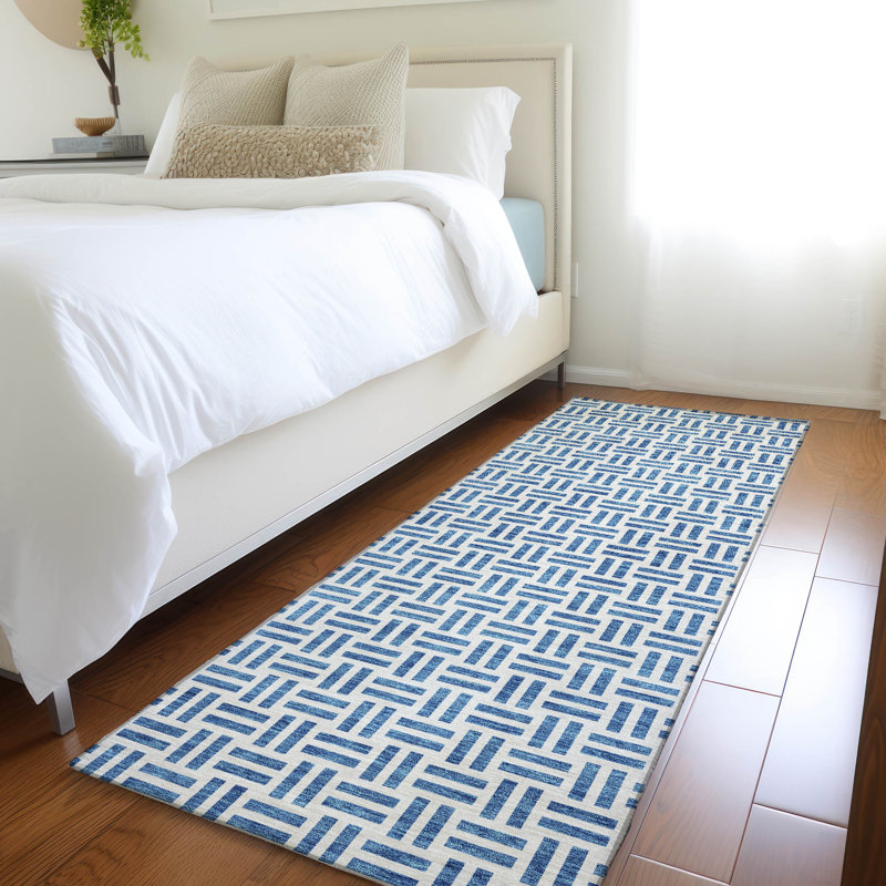 Premium Machine Washable Prisco Denim Rug, Runner 2'3" x 7'6"