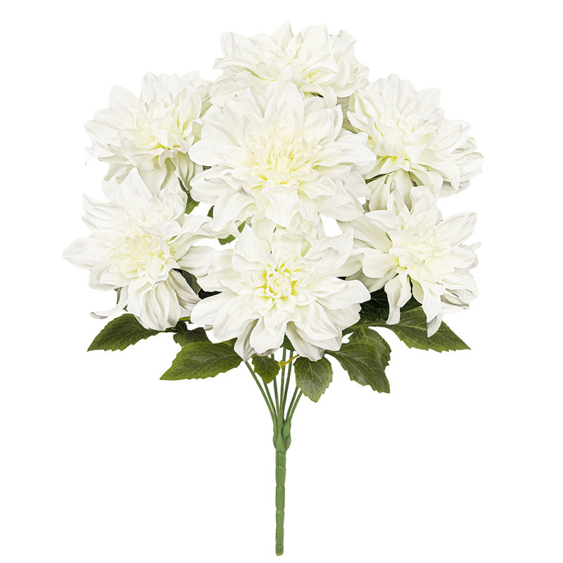 Bouquet de tiges de dahlia artificielles, Blanc