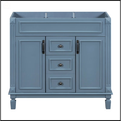 Armoire de meuble-lavabo moderne de 36 pouces avec 2 portes à fermeture douce et 2 tiroirs sans lavabo supérieur, solution de rangement durable et élégante