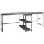 Bureau d'ordinateur pour deux personnes avec 2 tablettes de rangement