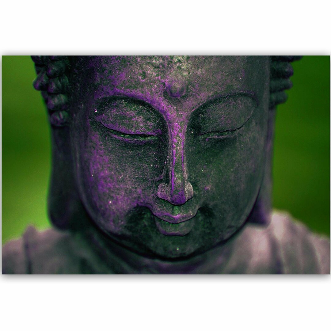 Leinwandbild Purple Buddha Head