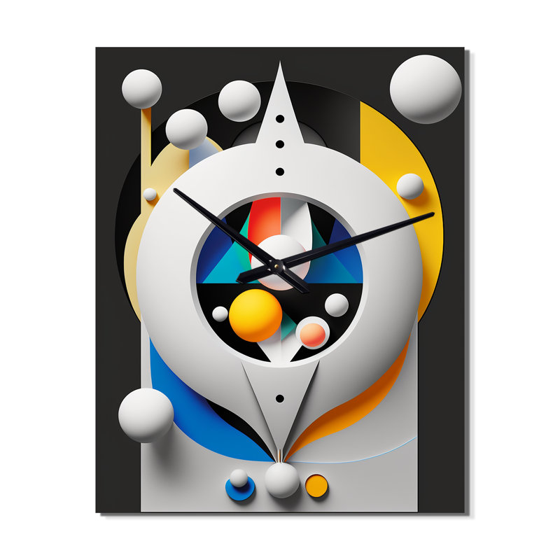 Horloge murale géométrique rétro Awesome Minimalisme II, H 28 po x l 12 po x P 1 po