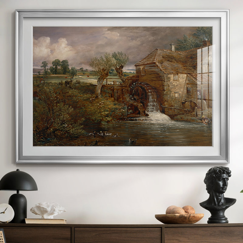 Parham Mill, Gillingham-John Constable, reproduction encadrée avec passe-partout et verre 1826, 30 x 5 x 42,5, Argent