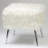 Olivia White Faux Fur Ottoman, 20"