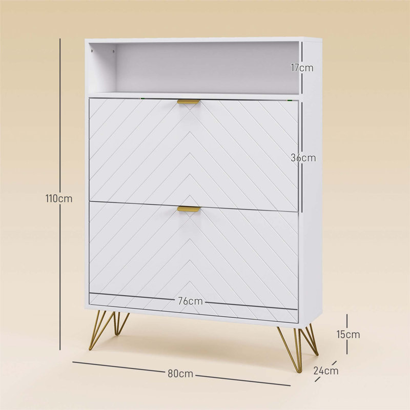12 Pair Flip Down Shoe Storage