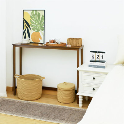 Console étroite, petite table d'entrée en bois de 39,4 po (L)