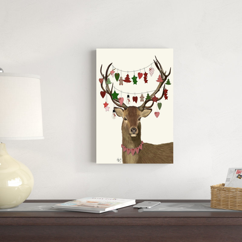 «Deer, Homespun Decorations» par Fab Funky - impression sur toile tendue, H 18 po x l 12 po