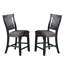 Chaises hautes rembourrées en tissu café foncé