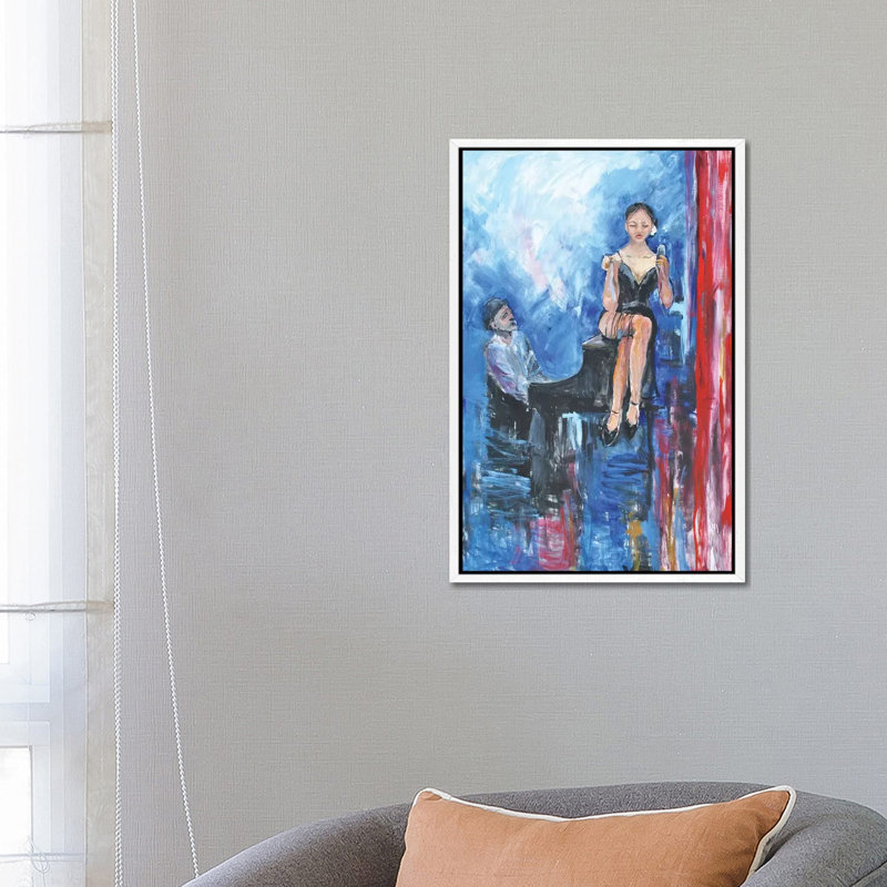 One More Tune 1 Piece Painting on Canvas, 66.04cm H x 45.72cm W x 3.81cm D, White Framed