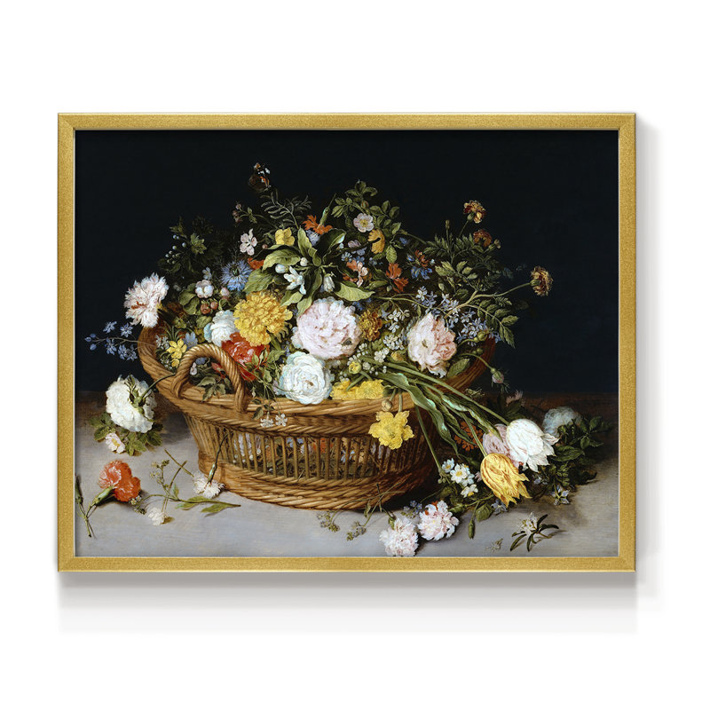 Un panier de fleurs - reproduction encadrée - réarmable