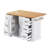 56" Rolling Kitchen Island With Drop Leaf, Rubber Wood, Power Outlet, 4 Doors & 6 Drawers, White-1029227396