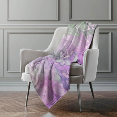 Addison Machine Washable Sherpa Watercolors Throw Blanket