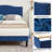 Fahmidah Twin Bed Frame Set Upholstered Platform with Headboard and Strong Wooden Slats-498679065