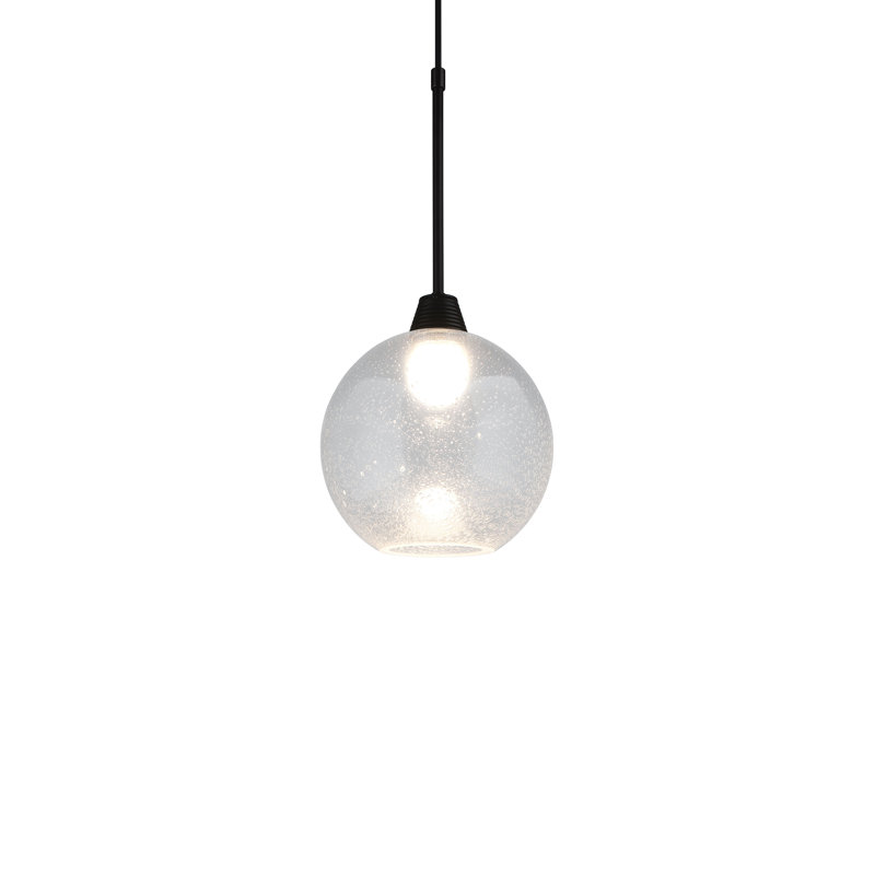 Mini-luminaire suspendu 1 lumière Bobo 3, Transparent, Noir