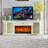 European-style solid wood electric simulated fire heating fireplace
