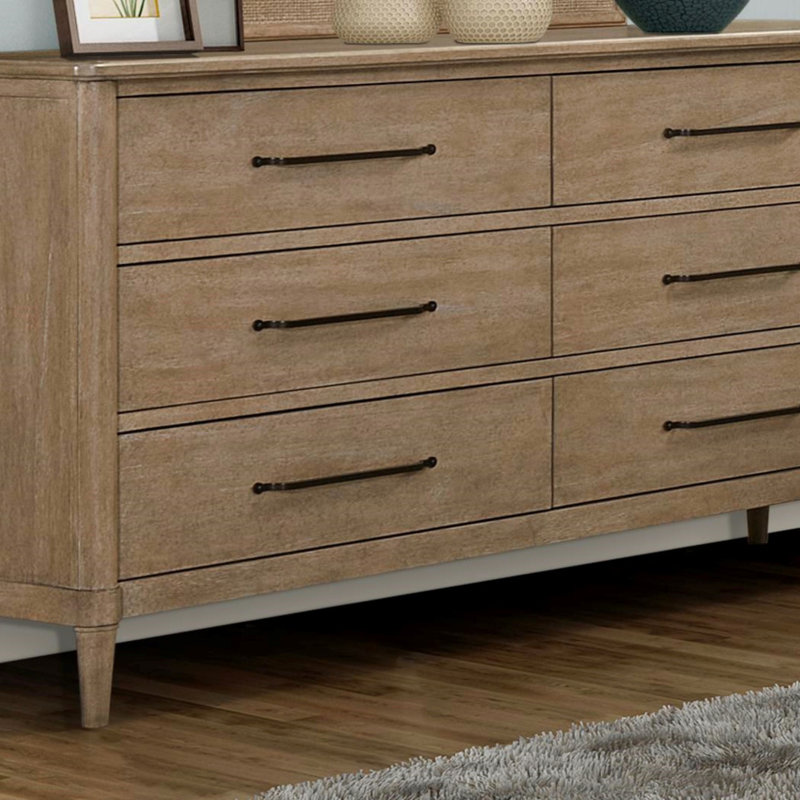 Commode à 6 tiroirs Casual finition sable (commode)