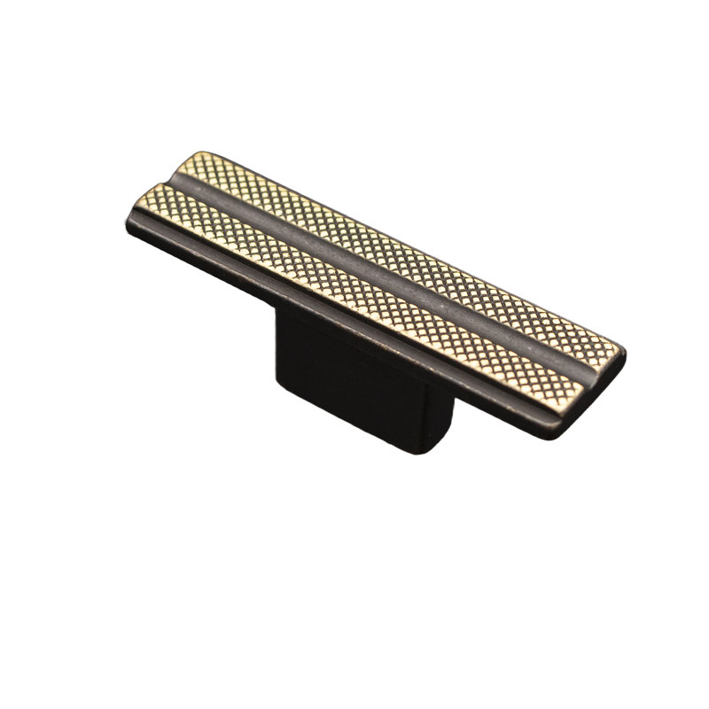 Poignée simple de 5/8 po Twin Knurl, Laiton brossé