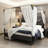 Upholstered Metal Canopy Bed-856990018-862300148