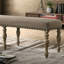 Banc rembourré en microfibre avec garniture cloutée Birmingham