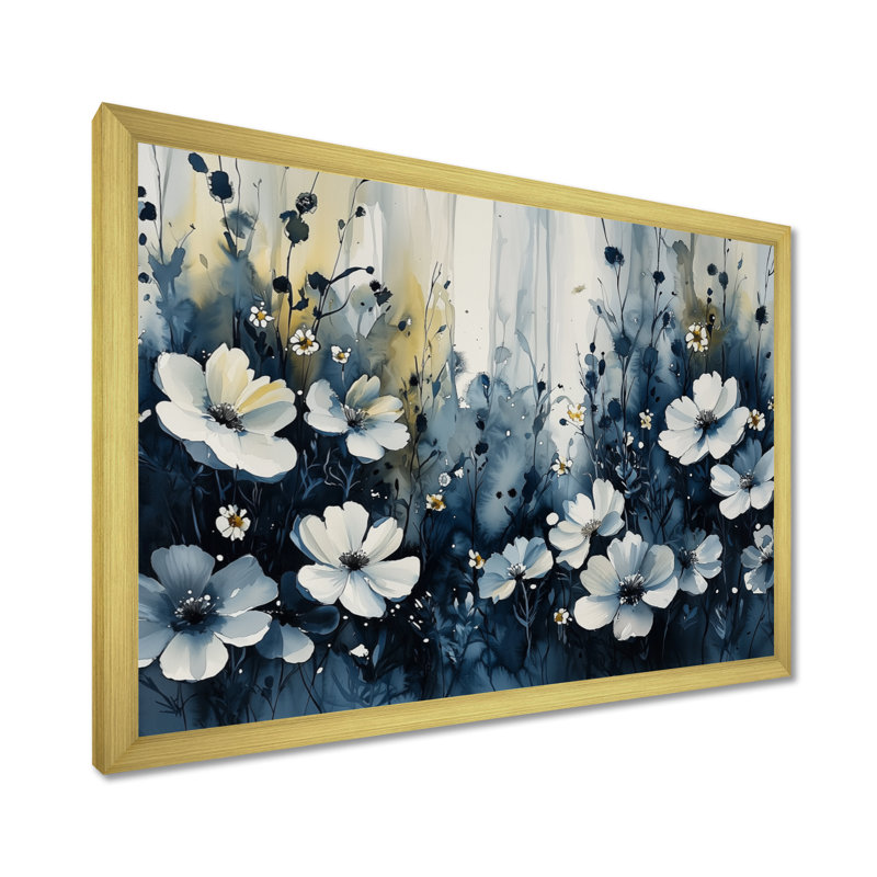 «Jaynes Midnight Violet Flowers In Fields II - Violets», art mural, Reproduction encadrée d'une seule photo, Doré