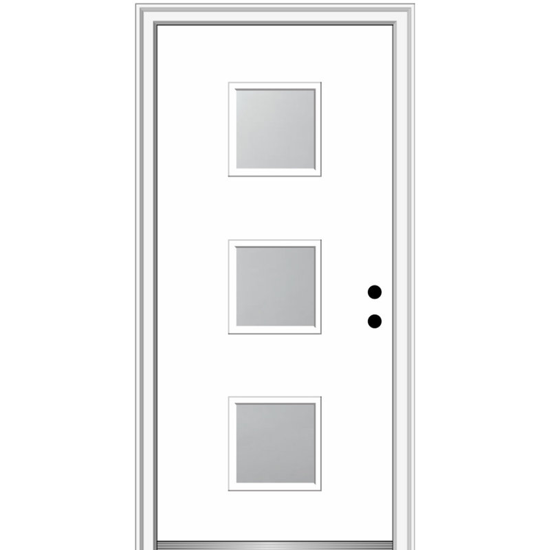 Portes d'entrée avant en fibre de verre, S'ouvre à gauche vers l'intérieur, H 81,75 po x l 37,5 po x P 6,56 po