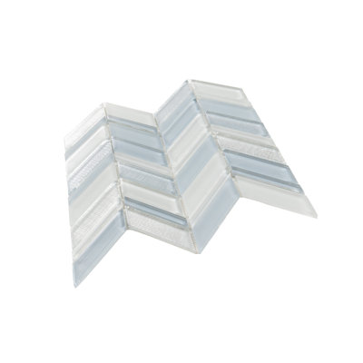 Glacier 1.2 in. x 3.5 in. Herringbone Glossy Tile