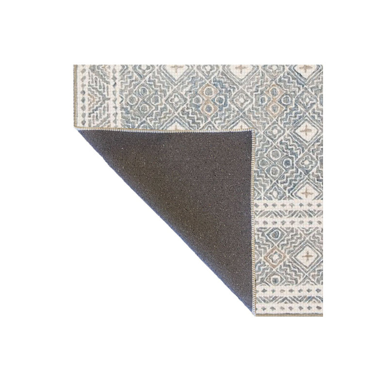 Tapis tissé géométrique lavable à la machine, Sous-tapis rectangulaire 3 pi 11 po x 5 pi 11 po i
