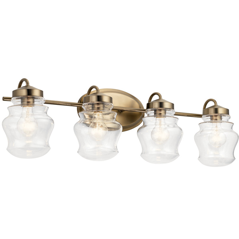 Éclairage pour salle de bain 4 lumières Kulik, Bronze classique