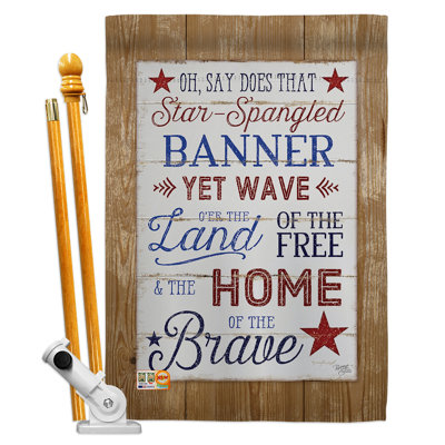 Double Sided 40'' H x 28'' W Polyester Independence Day Flag Set