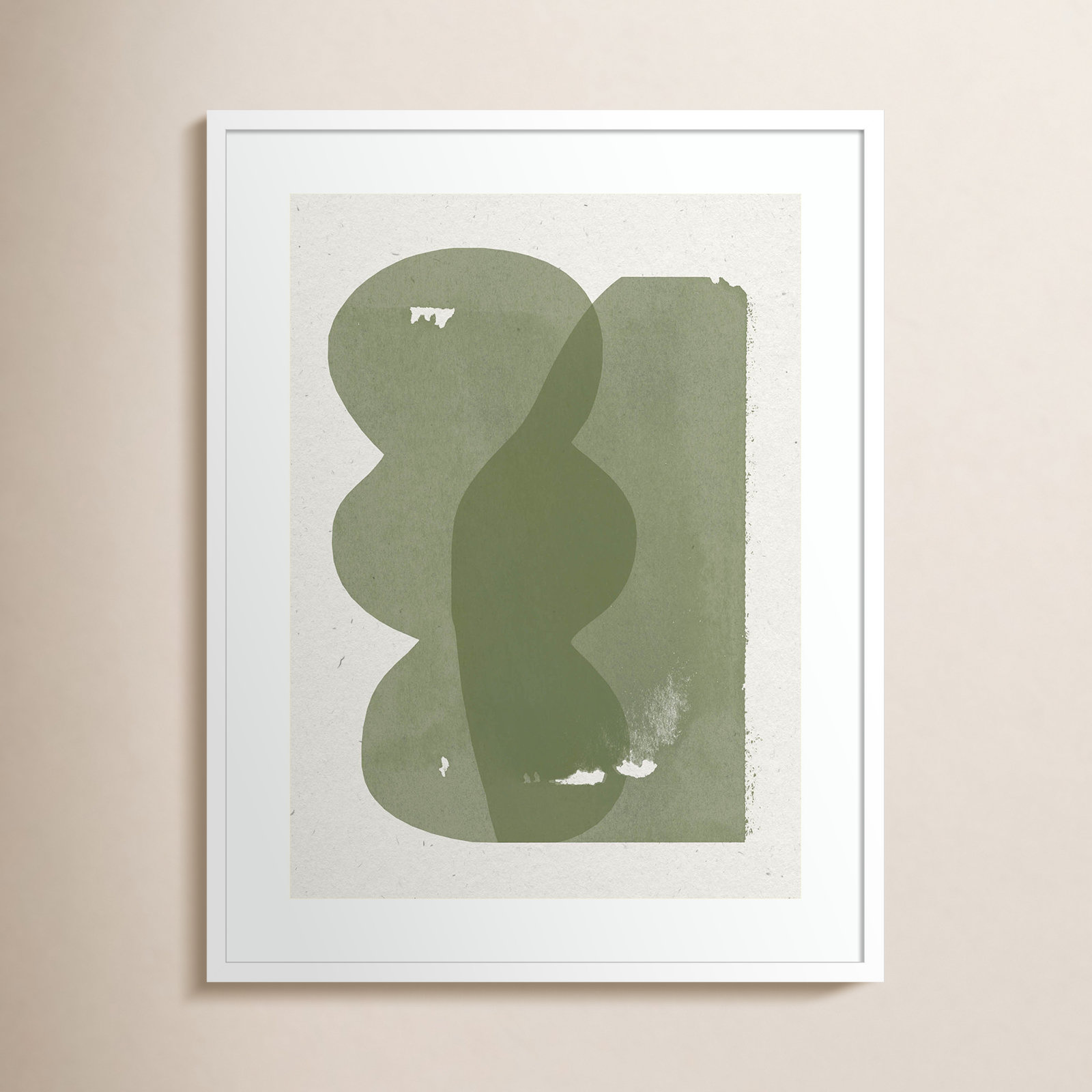 Nirvan "Figurative Composition" Print, White, 33" H x 26" W