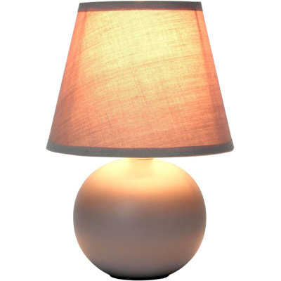  Lampe de chevet en céramique grise avec abat-jour fuselé Nauru