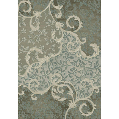 Tapis bleu / beige erroll