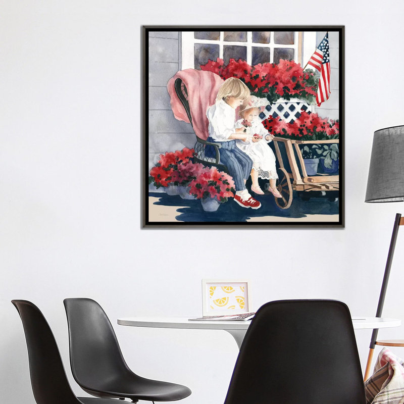 « 4th of July parade » par Carol Robinson, reproduction d’art, H 37 po x l 37 po x P 1,5 po, Pas de tapis