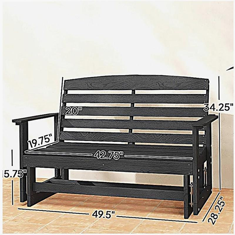 Banc oscillant et causeuse Loveseat, Noir