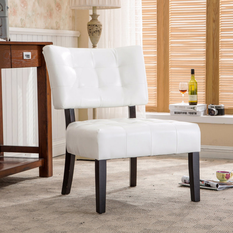 Fauteuil d'appoint capitonné en tissu mélangé et capitonné avec sièges surdimensionnés, Ivoire ivoire